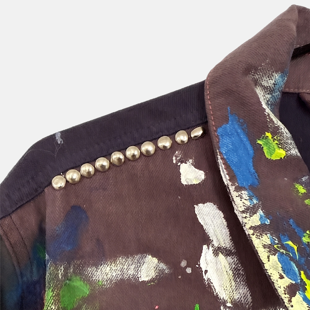 Super Flea Market+Customized Secondhand Piece+multicolor painted denim jacket+Johannes Strate2